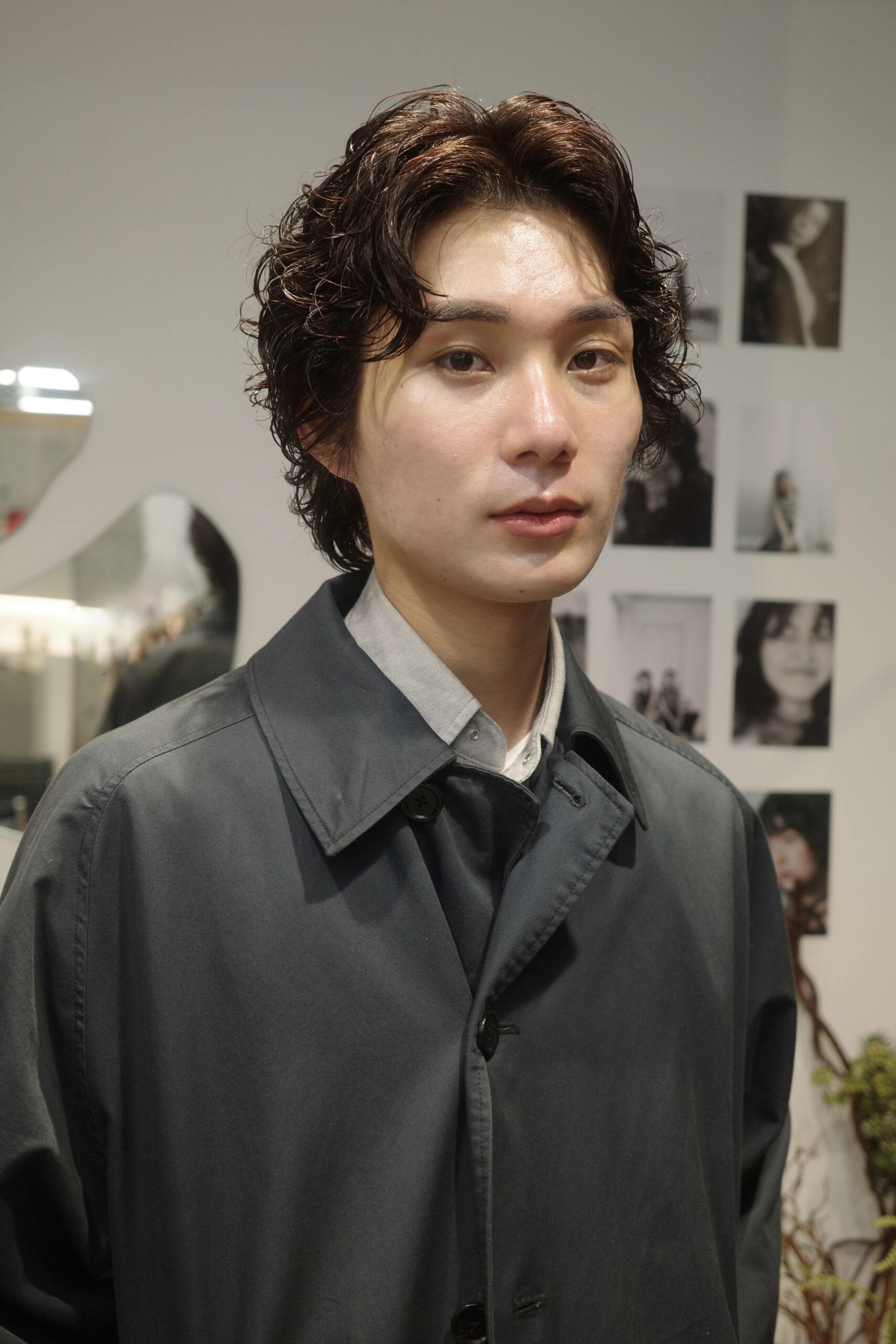 ラフに動く、メンズミディアムパーマ