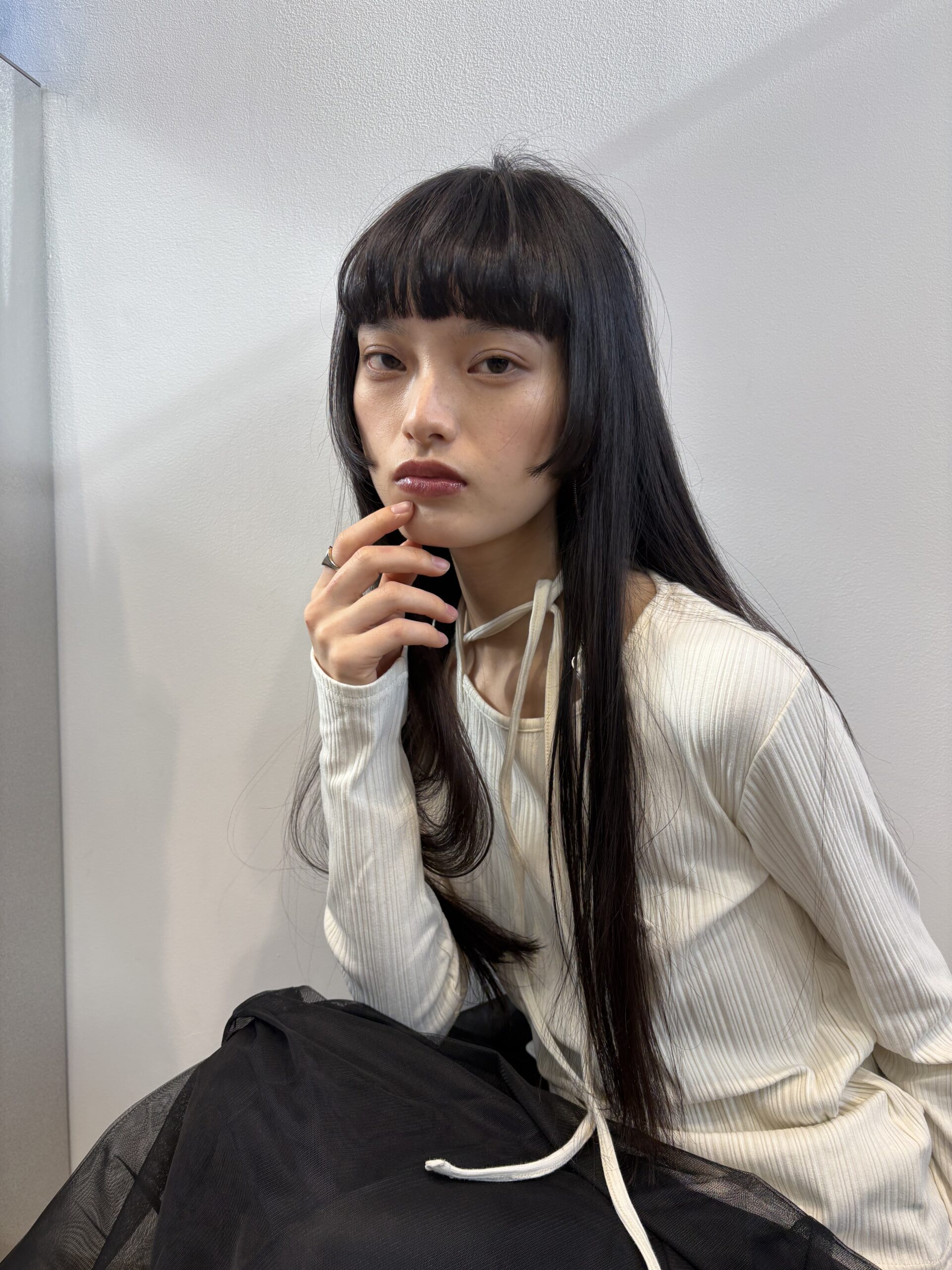 long straight hair & fringe